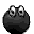 12 pixelated icons showing a dark rounded head with large white eyes and black pupils, arranged in four across three