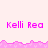 Pixelated pink text 'Kelli Rea' repeated across a light background with pink wave-like borders, showing animation changes in the lower section.