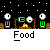 Pixel art animation of a green character with white eyes and brown fence background, showing sequential changes in body position