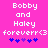 Pixelated text and heart symbols on a bright pink background with two identical side-by-side layouts.