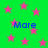 Green background with pink stars and blue text reading 'Mare' repeated four times.