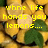 Yellow pixelated text overlays a background of sliced lemons and green leaves, with the right side showing different text than the left.