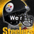 A collage of six football-themed buddy icons with text overlays, featuring team helmets, players, and celebratory phrases.