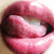 A four-quadrant image with a close-up of lips and tongue on the top-left, pink backgrounds in two quadrants, gray background in one quadrant, and pixelated text reading "Come And" and "GET IT!"