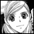 A black-and-white pixelated anime-style character face on the left side of a contact sheet, with "Anime IM" and "COM" text in white pixelated font on the right side against a black background.