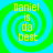 Four identical display yellow text "Daniel is da best" over a green and blue spiral background with no visible animation changes