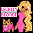 Pixel art of a blonde woman in pink dress with small dog, repeated ; text "LEGALLY BLONDE" appears above each figure