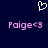 Pixelated heart symbol above two identical text strings on dark blue background.