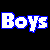 Pixelated text and symbols on black background: 'Boys Lie' in blue outline, 'Girls' in pink outline, 'Stretch the truth' in pink outline with three pink star icons.