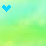 four and four shows a blue pixelated heart icon moving across a greenish-blue gradient background, with the rightmost empty in the third