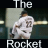 A 48x48 pixel animated contact sheet showing two frames of a baseball player in a white uniform with the number 20, displayed side-by-side with text "The Rocket" above and below each frame.