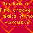 Red background with orange diamond lattice pattern and yellow pixelated text repeating 'Im like a Fire crackerFire cracker make it ho -Circus<3' in two identical horizontal sections.