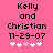Pixelated text on pink background with five white and light pink heart icons below, showing two animation states where the third icon shifts position.