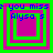 Blue text reads "you miss" above "Alysa s" over a magenta square with green borders, repeated in a on a green background