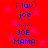 Red background with pink stars and blue text reading 'i luv joe', 'joe', '......', 'JOE', 'MAMA' in two vertical