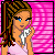 Pixel art contact sheet of a sad cartoon woman with brown braided hair crying into a white tissue against a pink grid background, showing seven frames including text variations.