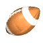 football-shaped objects with white stripes and stitching details in various orientations against a gray background