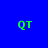 Four quadrants display green 'QT' text on blue, purple, orange, and purple backgrounds with no visible animation changes.