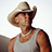 A pixelated image of a person wearing a cowboy hat and tank top, with green text reading "OMG!!" and "SEXY BABY" on a bright pink background.
