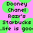 Pixelated text on a pink background with green circular shapes, displaying names and phrases in a
