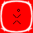 Four identical red square icons with rounded corners and white borders, each containing a black pixelated stick figure with a circular head and V-shaped limbs.