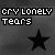 Static image of a black star on dark gray background with 'cry Lonely Tears' text above each instance.