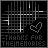pixelated icons with shifting red text and heart symbols on a black background