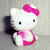 A Hello Kitty icon with a pink bow and dress on the left, transitioning to a green neon outline of her face on black background.