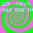 Pixelated green and pink spiral pattern with repeated light blue text reading 'ILY MAYA DOGS ARE THOOGS ARE TH' across four quadrants.