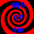 Four identical red and black spiral patterns with blue text 'SK 8 or die' arranged in a , each pattern showing no visible motion changes