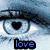 A four- shows a blue rose with 'is' text, a heart-shaped eye with 'love', and a colorful eye with 'colorful' text