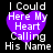 Pixelated purple heart with white text reading "I Could Here My Heart Calling His Name" on black background, two identical static frames shown side-by-side.