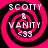 Four identical pink and black spiral icons with white text reading "SCOTTY & VANITY C33" arranged in a