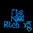 Blue pixelated text on black background with animated heart and arrow symbols changing between frames.