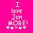 Pixelated text on bright pink background reads "I love Jon MORE!" with five symbols below, two white stars, two white plus signs, and one pink heart.
