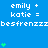 Blue background with repeated white text and green heart icons in a pattern, showing animation changes across frames