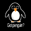Two side-by-side animated frames of a cartoon penguin icon with text below, showing frame-to-frame animation difference.