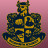 Pixelated crest with crown and shield on pink background, adjacent to yellow text 'CANIS CANEM EDIT' and a yellow square containing black 'R' with white star.