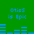 Green background with blue pixelated text 'Otiss is Epic' repeated twice and blue horizontal bar graphs changing
