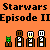 Pixel art collage of Star Wars Episode III and II characters with green lightsabers, brown robes, and white accents on an orange background.