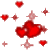 Animated contact sheet showing two frames of a red heart and star animation on gray background with pixelated rendering.