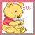 A 4-frame animated contact sheet showing a yellow cartoon bear in red clothing holding white flowers with green stems, each frame displaying subtle pose and expression differences against a transparent background.
