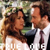 six distinct scenes featuring couples in various settings, each overlaid with 'TRUE LOVE' text