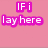 Pixelated text in four colored blocks on a pink background, arranged in two with two each