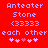 Red background with purple pixelated text and pink heart symbols; two identical frames show a single animation change in the hearts.