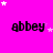 Bright pink background with multiple 'abbey' text instances and scattered white/pink stars, some stars animate to change position.