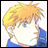Pixelated anime-style character with spiky blonde hair and blue shirt on left, next to black background with white text "Anime IM" above smaller cursive "com" on right.
