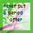 Four square on a green background display pixelated text with pink diagonal lines over each