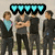 Group of people standing together with cyan heart icons above and pink text reading "MeTrO StAtIoN" on the right.