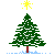 A 50x50 pixel animated contact sheet showing two frames of a Christmas-themed buddy icon with a snow-covered pine tree and "OriginalIcons.com" text.
